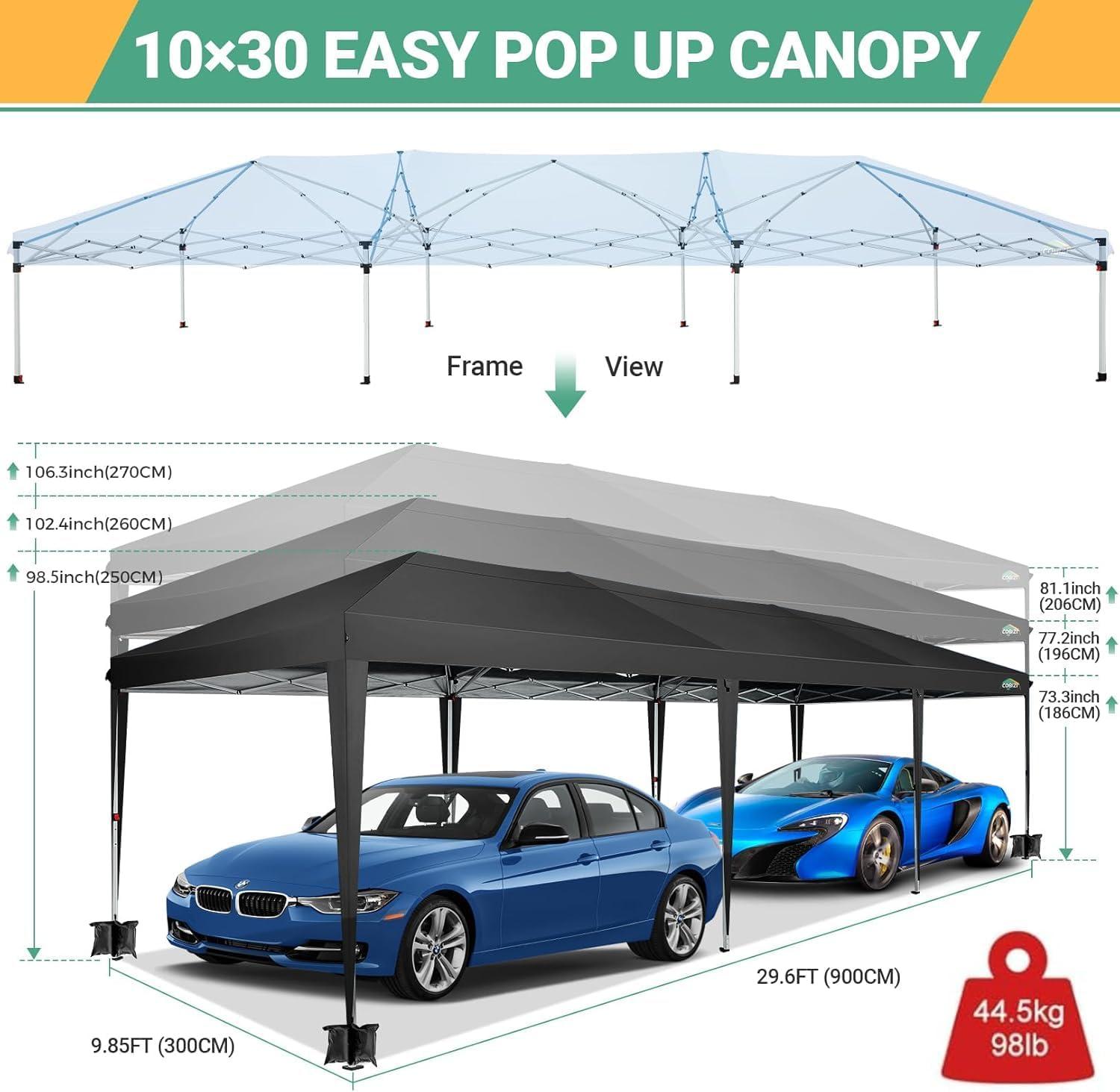 image:imageCOBIZI 10x10 Pop Up Canopy Tent with 4 Sidewalls Easy Set up Canopy 10x10 Waterproof Commercial Outdoor Gazebo Portable Shelter Instant Tents for PartiesBackyardFlea MarketCarrying Bag1Navy BlueMatte Black