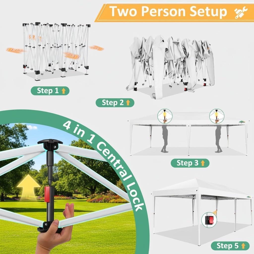 image:imageCOBIZI 10x10 Pop Up Canopy Tent with 4 Sidewalls Easy Set up Canopy 10x10 Waterproof Commercial Outdoor Gazebo Portable Shelter Instant Tents for PartiesBackyardFlea MarketCarrying Bag1Navy BlueWHITE