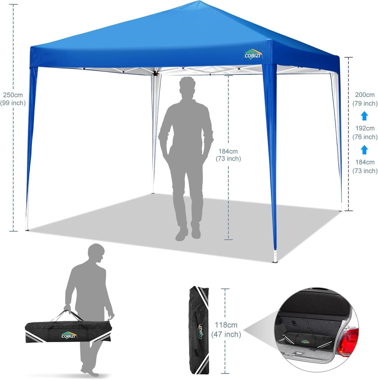 image:imageCOBIZI 10x10 Pop Up Canopy Tent with 4 Sidewalls Easy Set up Canopy 10x10 Waterproof Commercial Outdoor Gazebo Portable Shelter Instant Tents for PartiesBackyardFlea MarketCarrying Bag1Navy BlueBlue