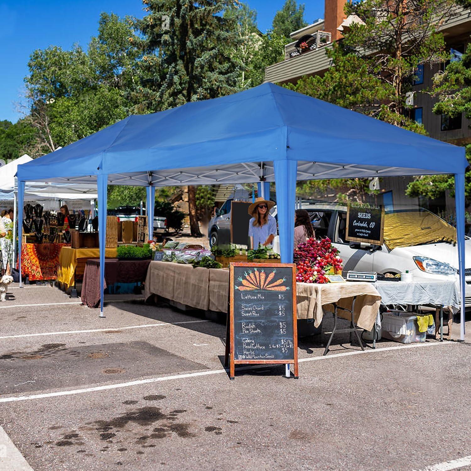 image:imageCOBIZI 10x10 Pop Up Canopy Tent with 4 Sidewalls Easy Set up Canopy 10x10 Waterproof Commercial Outdoor Gazebo Portable Shelter Instant Tents for PartiesBackyardFlea MarketCarrying Bag1Navy BlueBlue