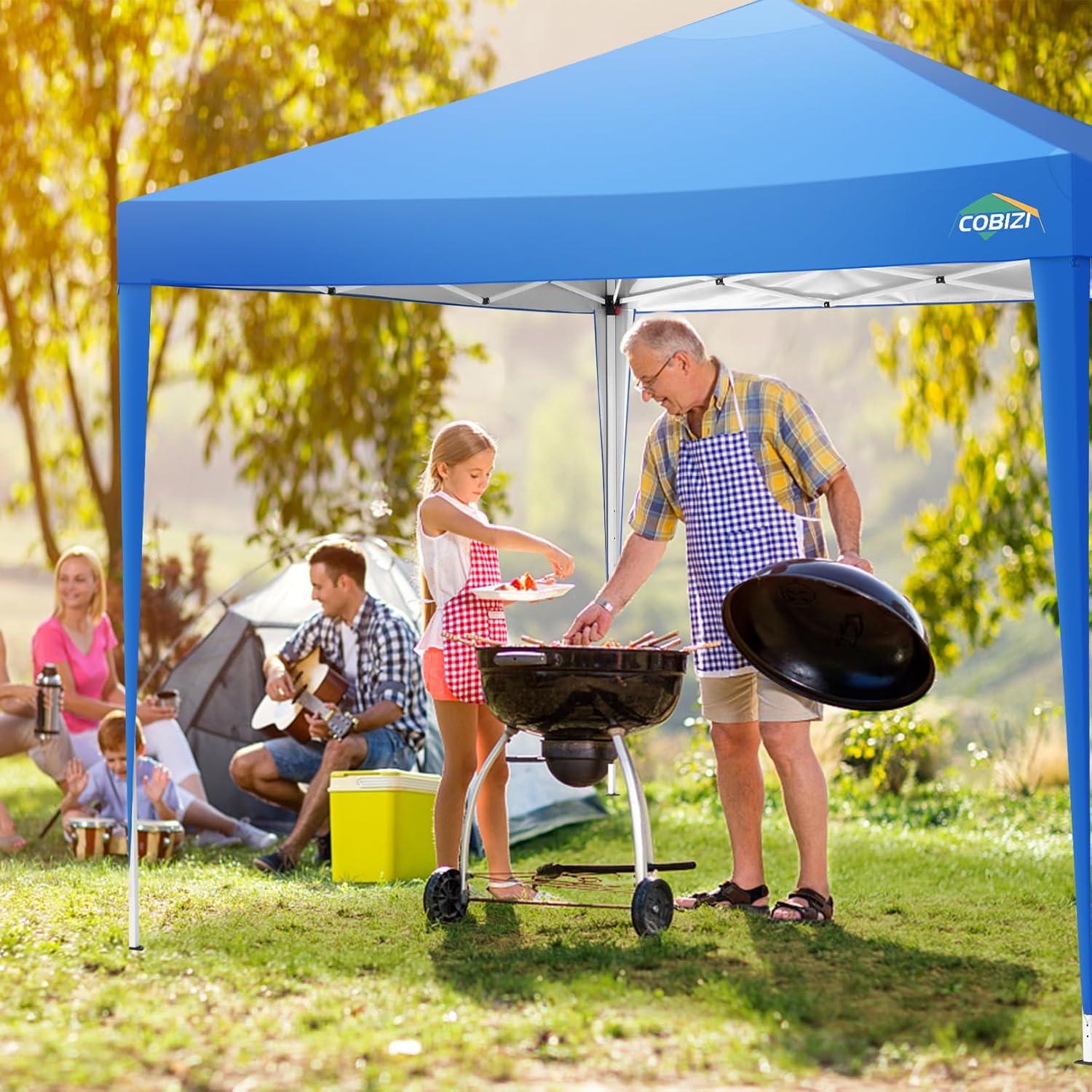 image:imageCOBIZI 10x10 Pop Up Canopy Tent with 4 Sidewalls Easy Set up Canopy 10x10 Waterproof Commercial Outdoor Gazebo Portable Shelter Instant Tents for PartiesBackyardFlea MarketCarrying Bag1Navy BlueBlue