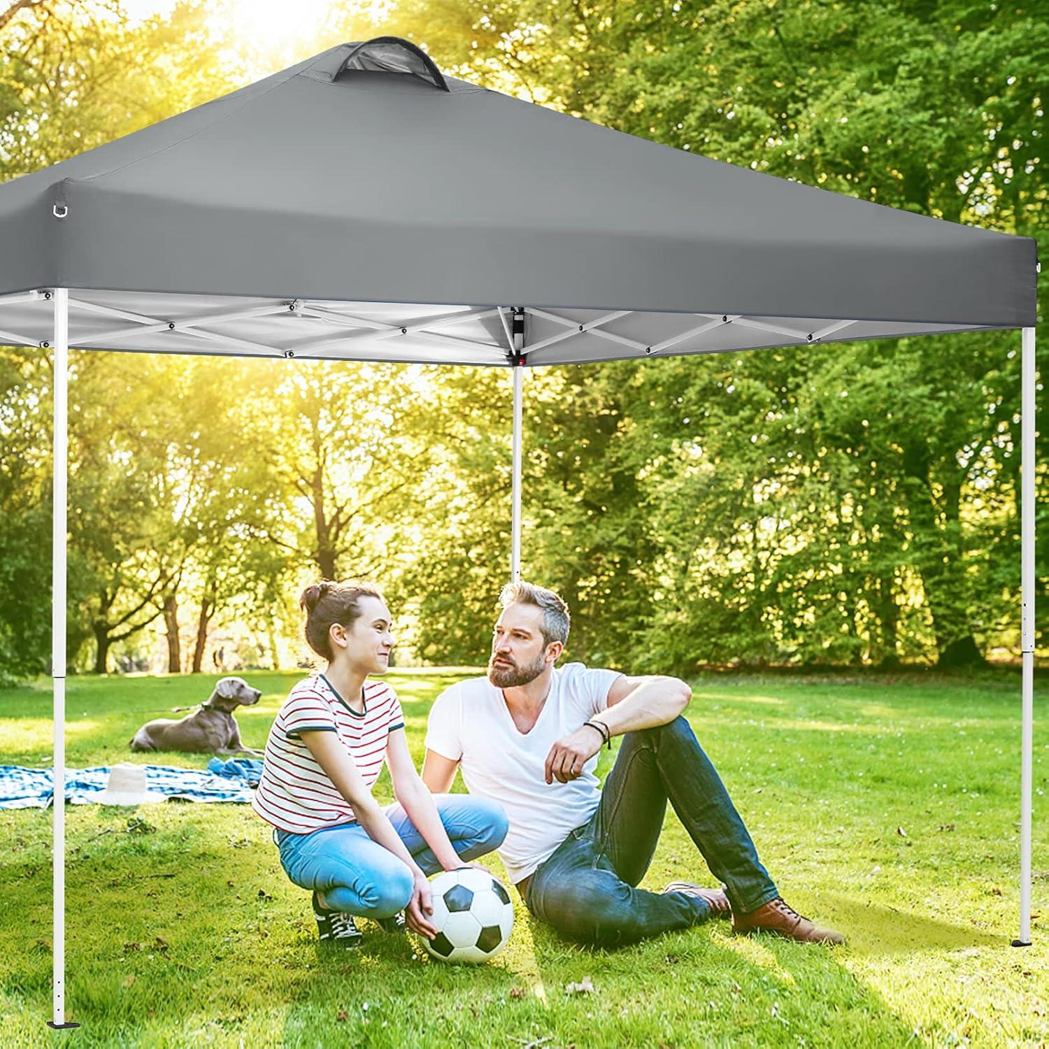 image:imageCOBIZI 10x10 Pop Up Canopy Tent with 4 Sidewalls UPF 50Waterproof Outdoor Canopy with Air Vent Instant Portable Camping Canopies Gazebo for Commercial Sun Shade Party 4 SandbagsWhitePigeon Grey