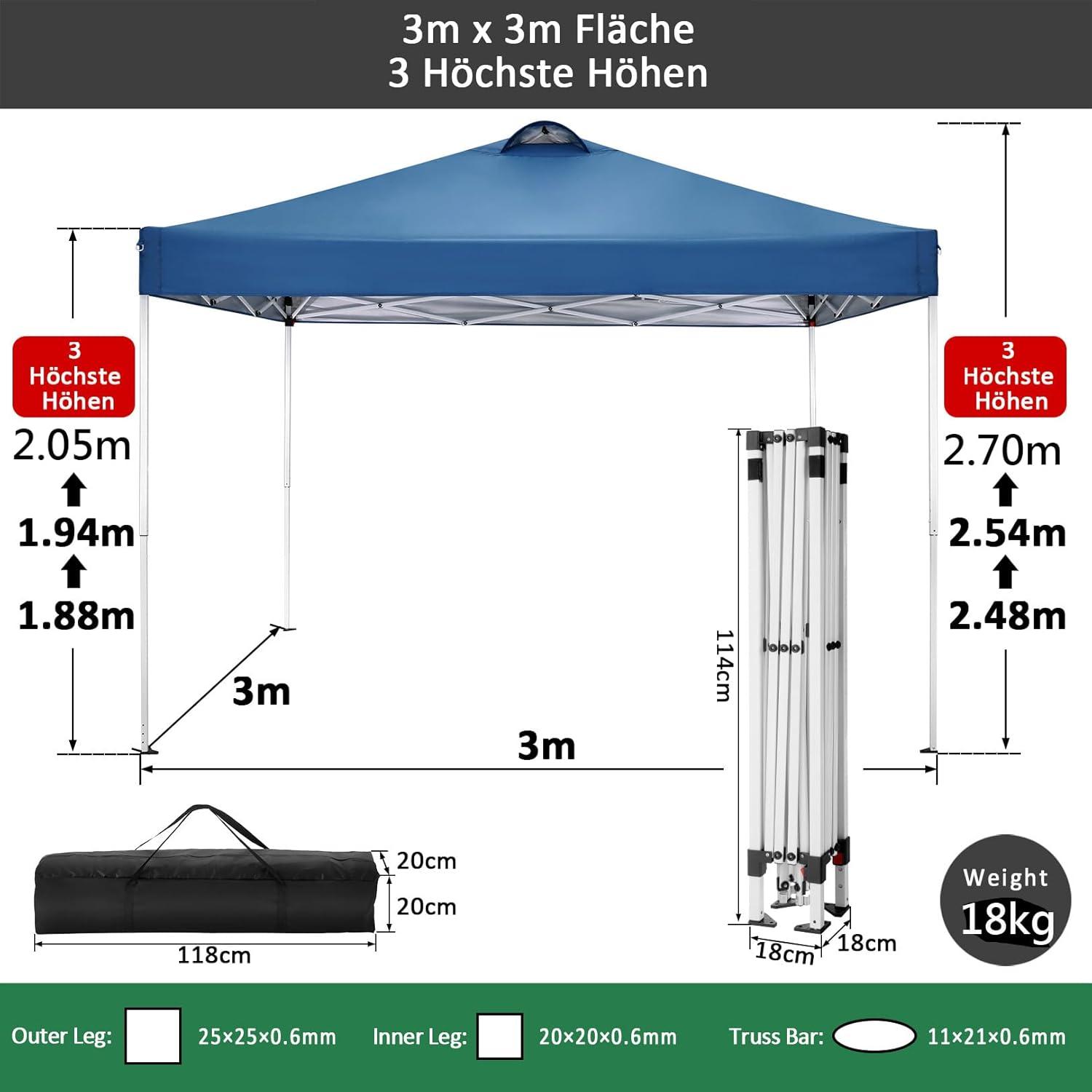 image:imageCOBIZI 10x20 Pop Up Canopy with 6 Sidewall Commercial Canopy UPF 50 Waterproof Outdoor Gazebo with Carry Bag Tents for Parties with Upgrade Frame 3 Height Adjustable BlackDark Blue
