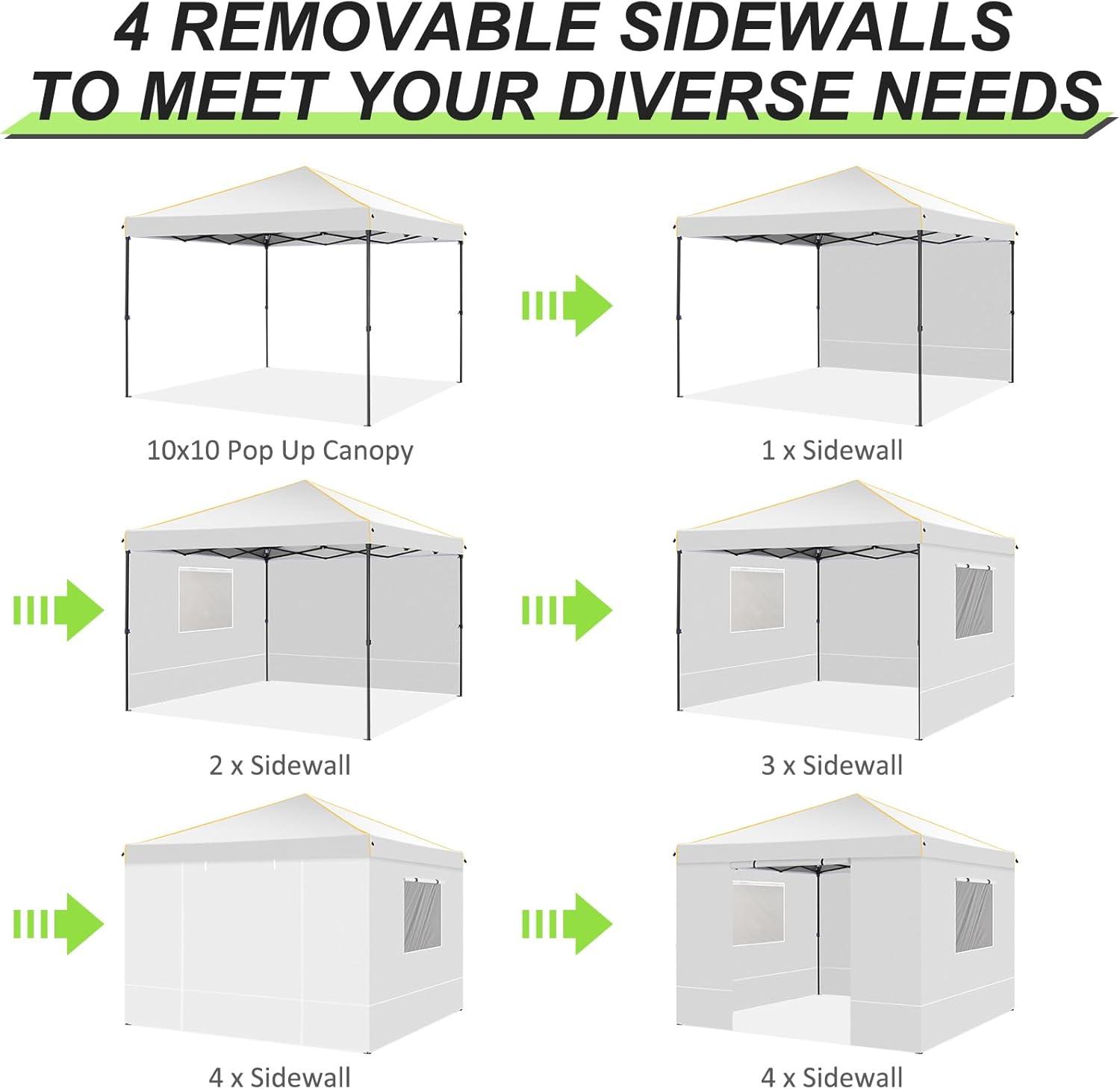 image:imageCOBIZI 10x20 Pop Up Canopy with 6 Sidewall Commercial Canopy UPF 50 Waterproof Outdoor Gazebo with Carry Bag Tents for Parties with Upgrade Frame 3 Height Adjustable BlackWhite1 year warranty