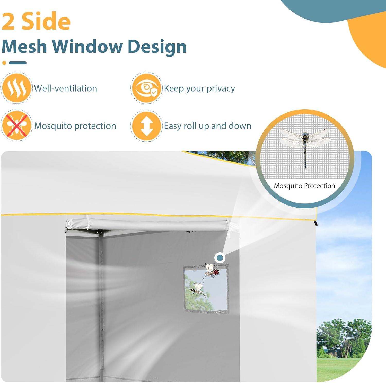 image:imageCOBIZI 10x30 Pop Up Heavy Duty Canopy with 8 Sidewalls and Hexagonal Legs Easy up Tent for Party Wedding and Commercial Outdoor Canopy with Roller Bag Sand Bags Waterproof amp UPF50 GrayWhite