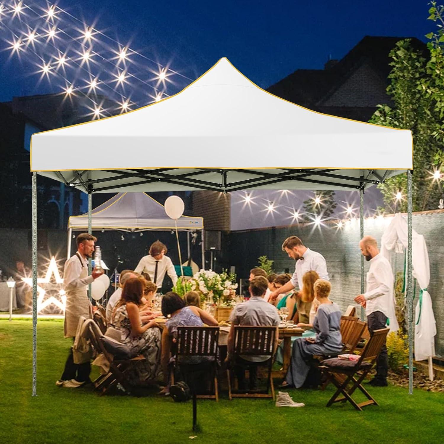 image:imageCOBIZI 10x30 Pop Up Heavy Duty Canopy with 8 Sidewalls and Hexagonal Legs Easy up Tent for Party Wedding and Commercial Outdoor Canopy with Roller Bag Sand Bags Waterproof amp UPF50 GrayWhite