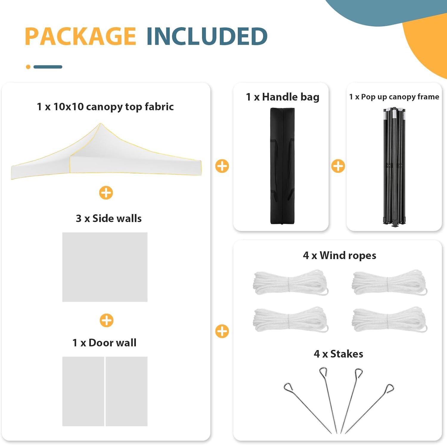 image:imageCOBIZI 10x30 Pop Up Heavy Duty Canopy with 8 Sidewalls and Hexagonal Legs Easy up Tent for Party Wedding and Commercial Outdoor Canopy with Roller Bag Sand Bags Waterproof amp UPF50 GrayWhite