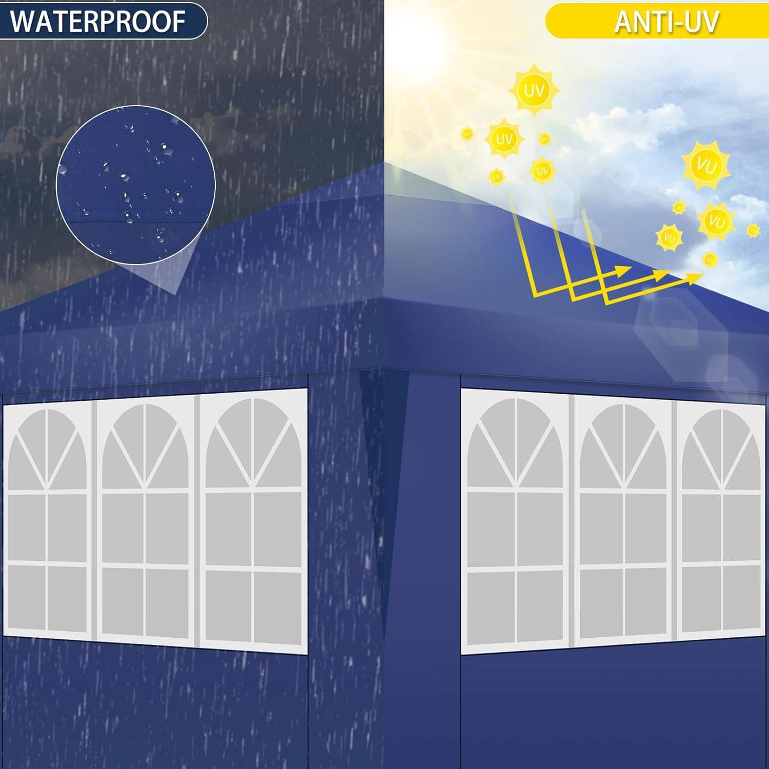 image:imageCOBIZI Canopy 10x10 Pop Up Canopy Tent with 4 Sidewalls Party Tents for Parties Weddings Backyard Waterproof Canopy Outdoor Commercial Canopy Event Tent with Stakes Ropes Navy Blue