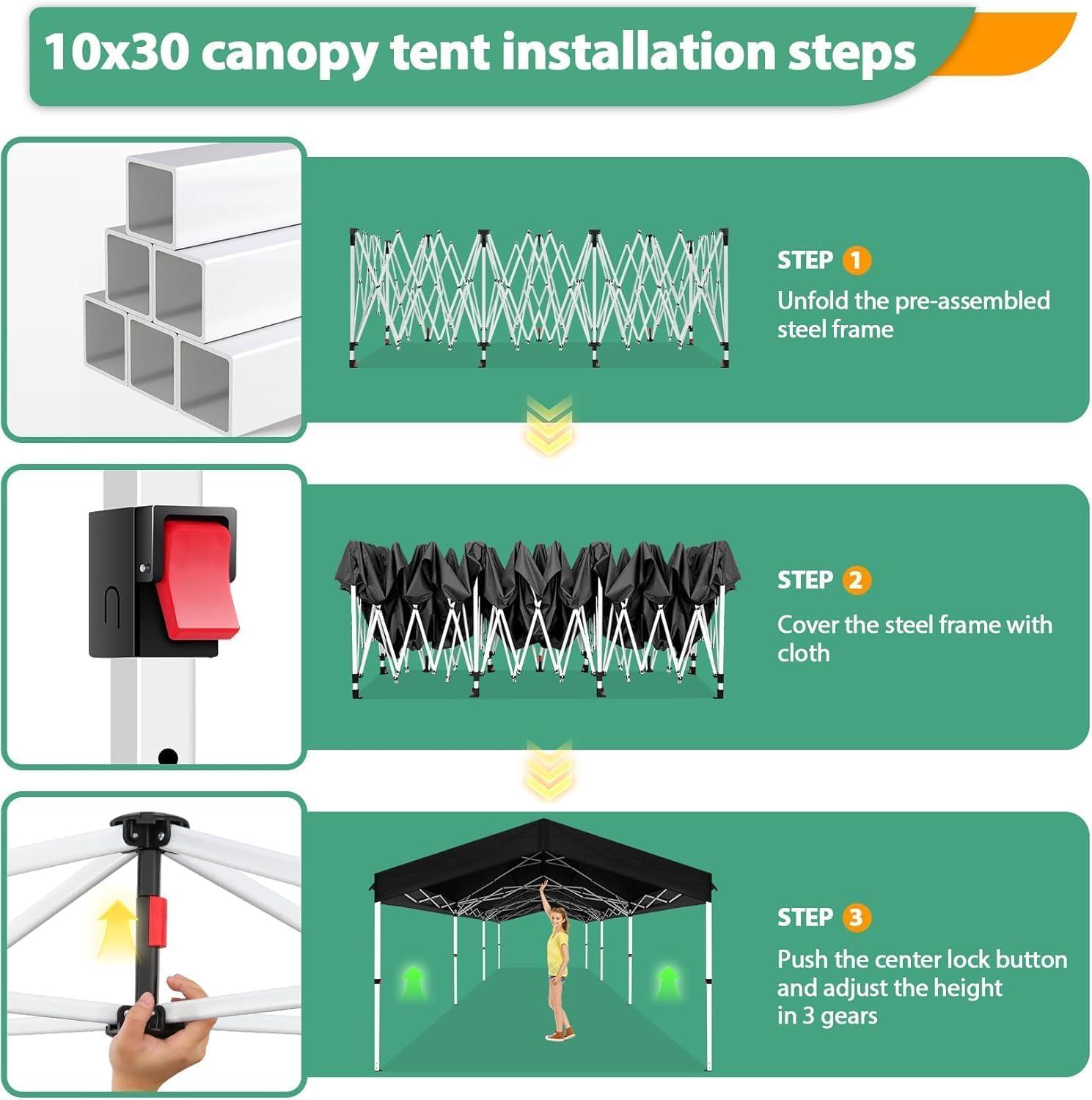 image:imageCOBIZI Canopy Tent 10x10 Pop Up Outdoor Canopies with 4 Sidewalls Waterproof Commercial Instant Gazebo Tents for Party Patio Backyard with 4 Sandbags 4 Stakes amp 8 Ropes WhiteBlack