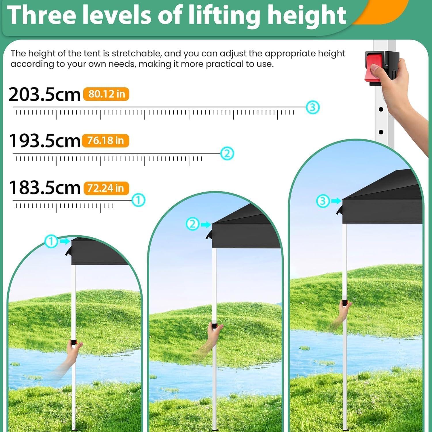image:imageCOBIZI Canopy Tent 10x10 Pop Up Outdoor Canopies with 4 Sidewalls Waterproof Commercial Instant Gazebo Tents for Party Patio Backyard with 4 Sandbags 4 Stakes amp 8 Ropes GrayBlack