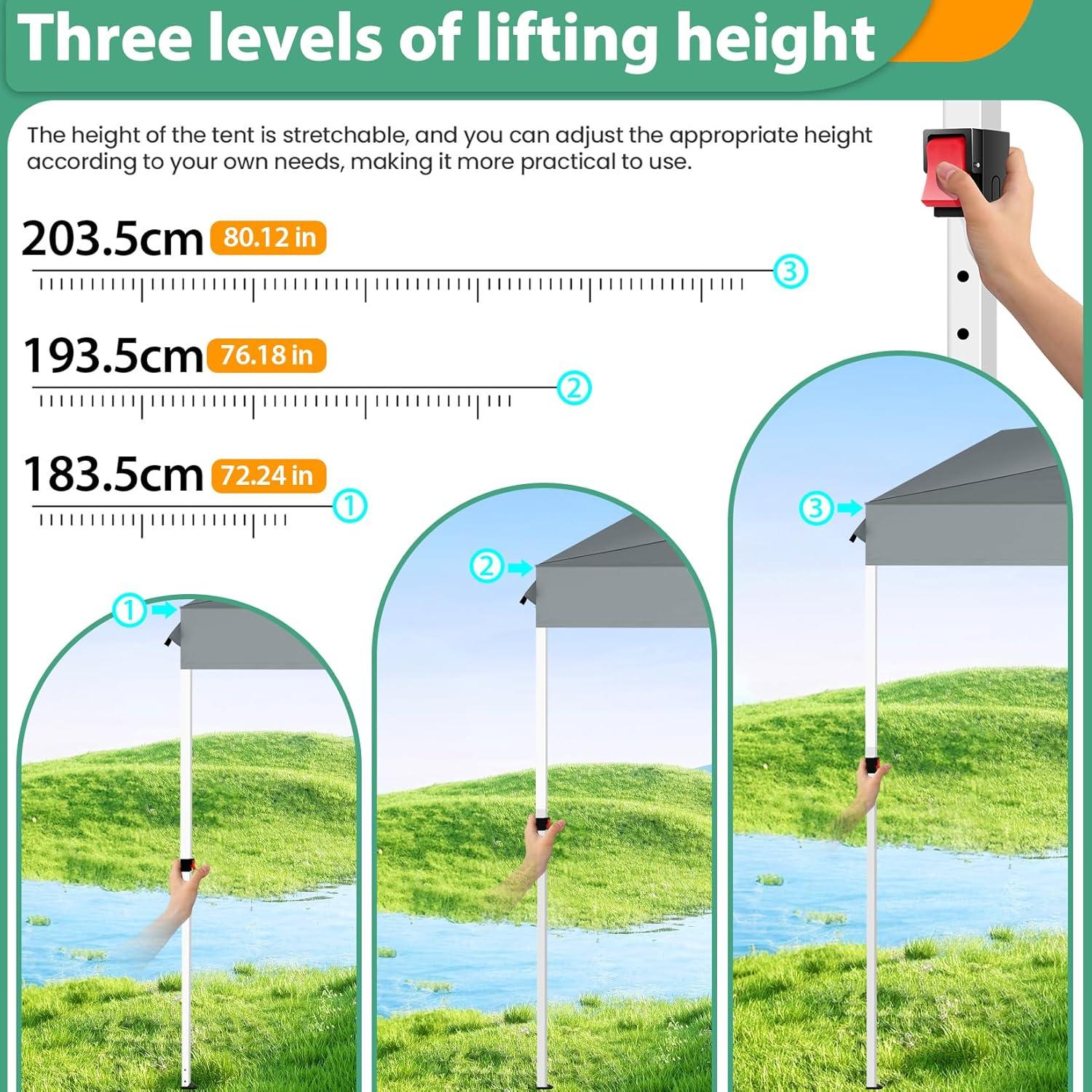 image:imageCOBIZI Canopy Tent 10x10 Pop Up Outdoor Canopies with 4 Sidewalls Waterproof Commercial Instant Gazebo Tents for Party Patio Backyard with 4 Sandbags 4 Stakes amp 8 Ropes WhiteGray
