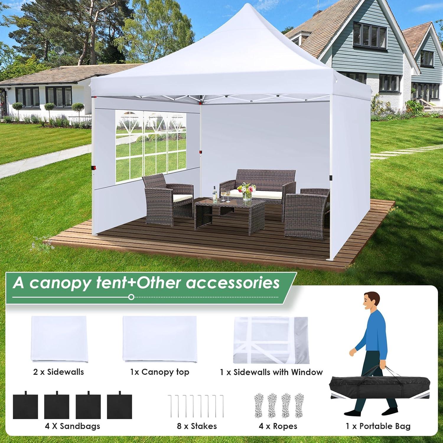 image:imageCOBIZI Canopy Tent 10x30 Pop Up Canopy with 8 Removable Sidewalls Party Tents for Parties Wedding Patio Commercial Waterproof and UV50 Ez Outdoor Instant Gazebo with Roller Bag amp 4 SandbagsWhiteWhite