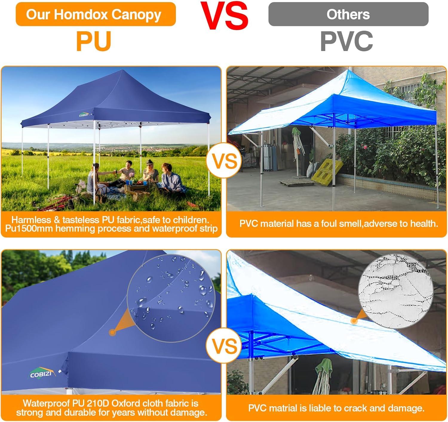 image:imageCOBIZI Canopy Tent 10x30 Pop Up Canopy with 8 Removable Sidewalls Party Tents for Parties Wedding Patio Commercial Waterproof and UV50 Ez Outdoor Instant Gazebo with Roller Bag amp 4 SandbagsWhiteDark Blue