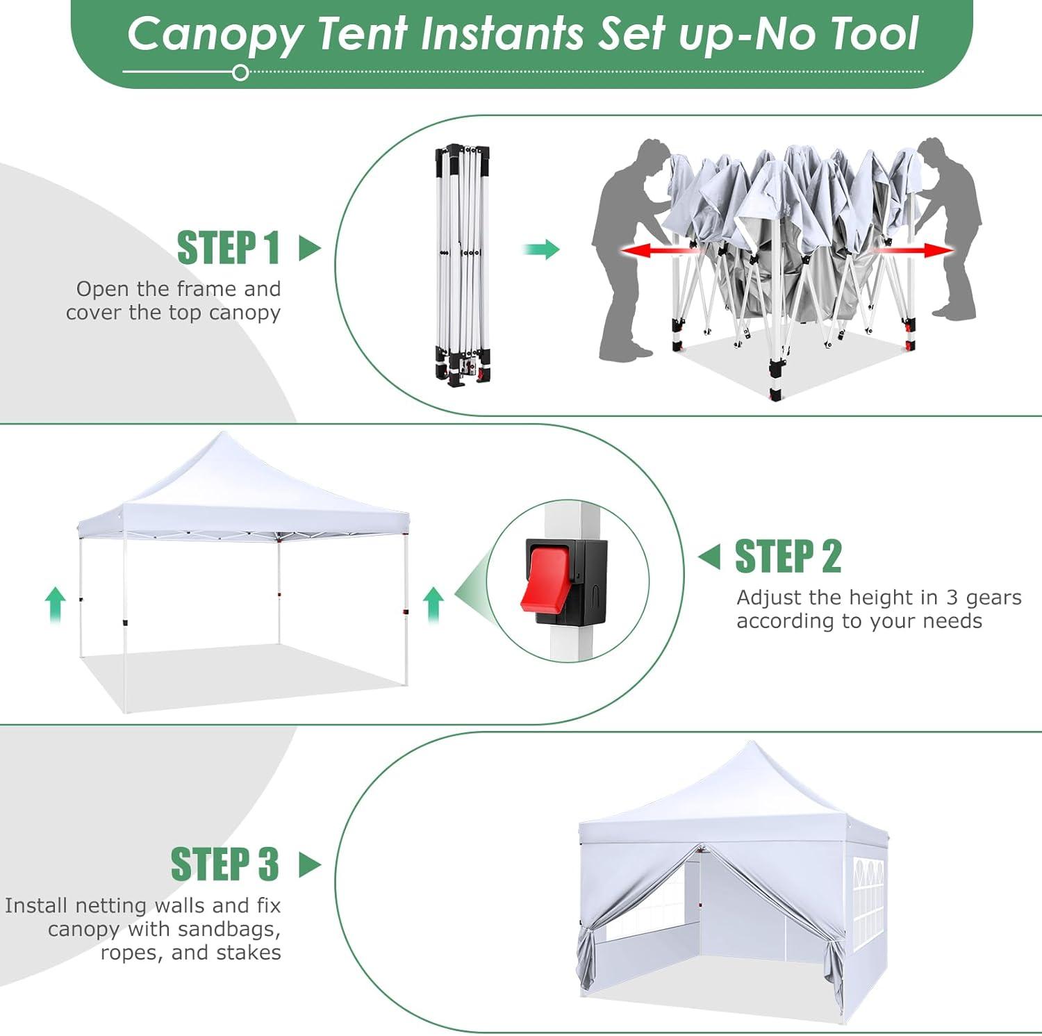 image:imageCOBIZI Canopy Tent 10x30 Pop Up Canopy with 8 Removable Sidewalls Party Tents for Parties Wedding Patio Commercial Waterproof and UV50 Ez Outdoor Instant Gazebo with Roller Bag amp 4 SandbagsWhiteWhite