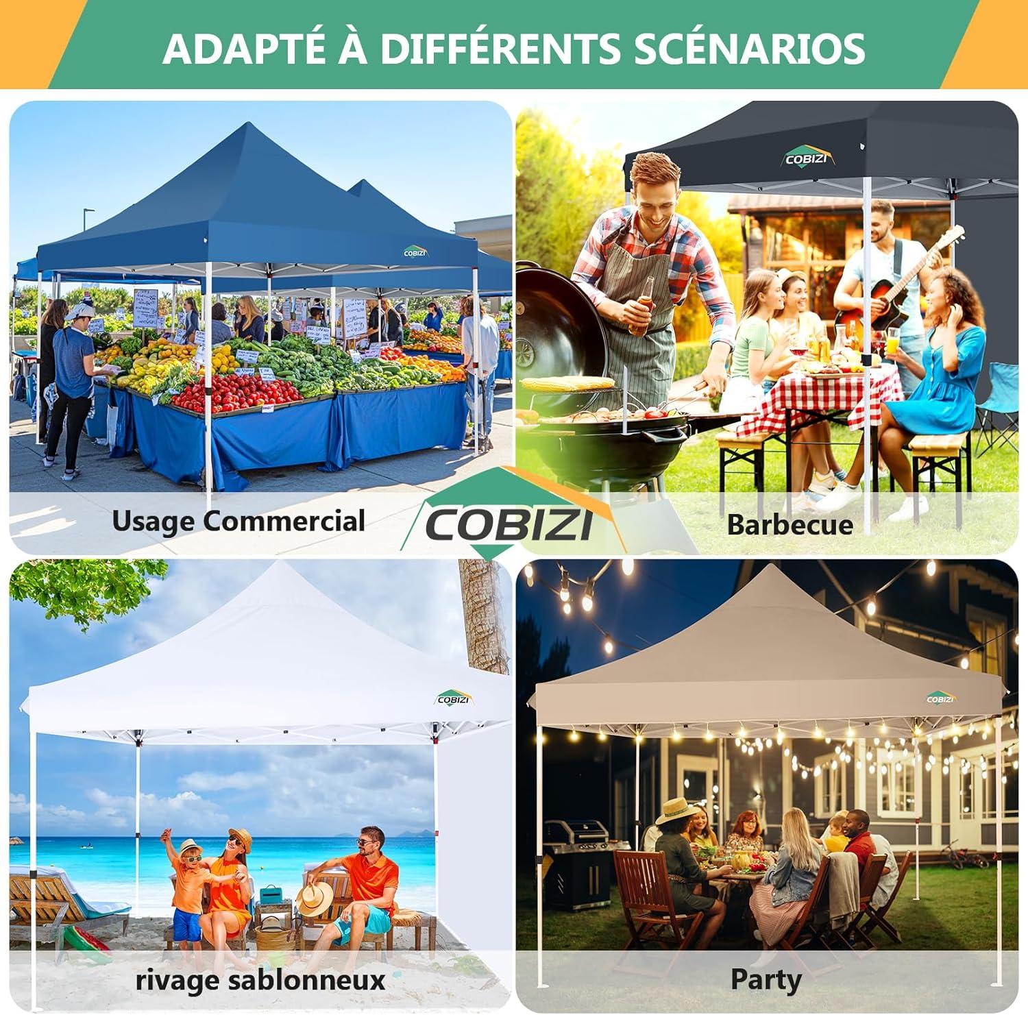 image:imageCOBIZI Canopy Tent 10x30 Pop Up Canopy with 8 Removable Sidewalls Party Tents for Parties Wedding Patio Commercial Waterproof and UV50 Ez Outdoor Instant Gazebo with Roller Bag amp 4 SandbagsWhiteBlack