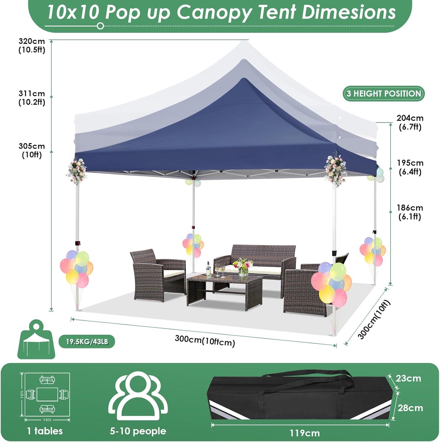 image:imageCOBIZI Canopy Tent 10x30 Pop Up Canopy with 8 Removable Sidewalls Party Tents for Parties Wedding Patio Commercial Waterproof and UV50 Ez Outdoor Instant Gazebo with Roller Bag amp 4 SandbagsWhiteDark Blue