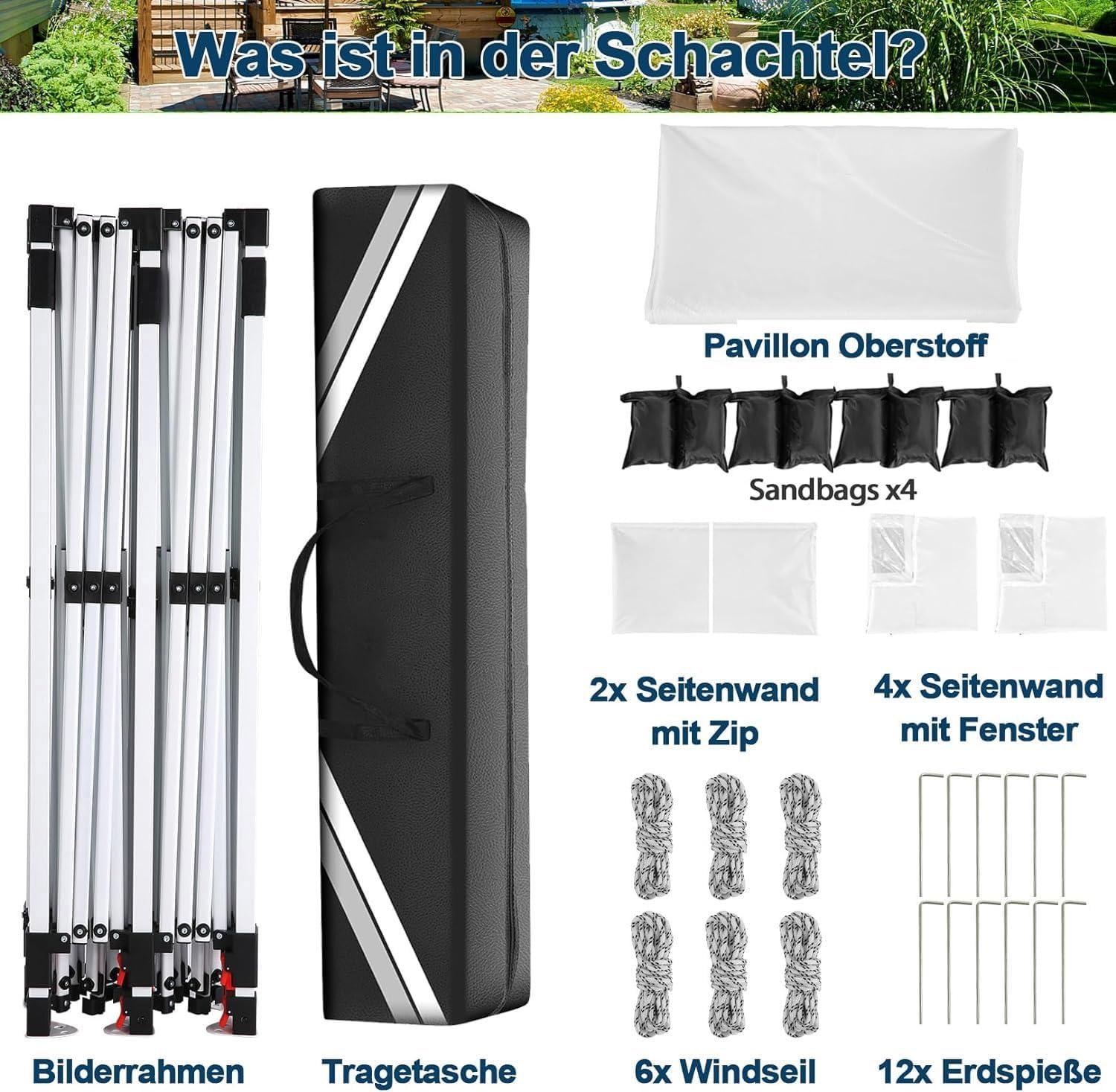 image:imageCOBIZI Canopy Tent 10x30 Pop Up Canopy with 8 Removable Sidewalls Party Tents for Parties Wedding Patio Commercial Waterproof and UV50 Ez Outdoor Instant Gazebo with Roller Bag amp 4 SandbagsWhiteWhite