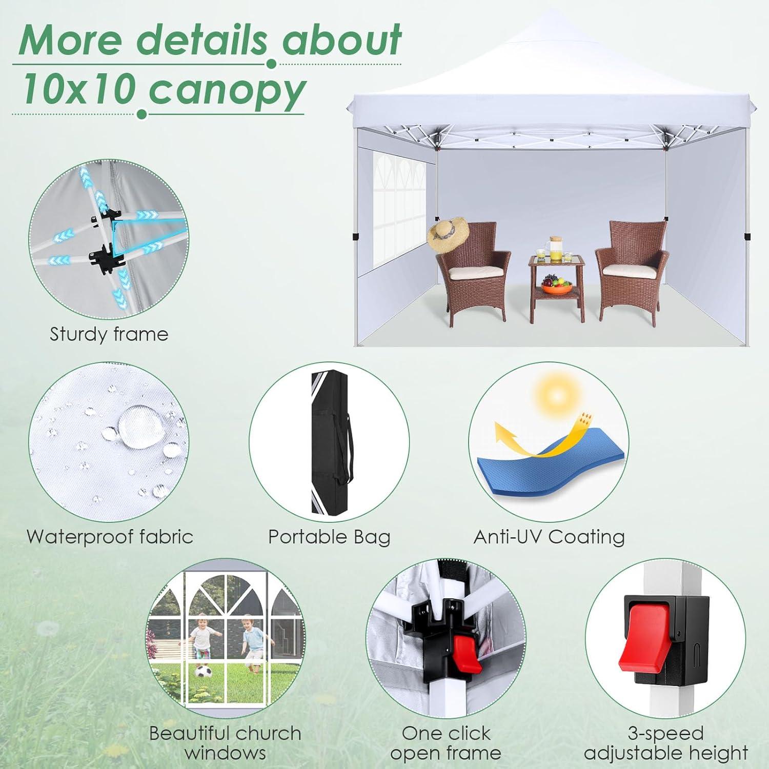 image:imageCOBIZI Canopy Tent 10x30 Pop Up Canopy with 8 Removable Sidewalls Party Tents for Parties Wedding Patio Commercial Waterproof and UV50 Ez Outdoor Instant Gazebo with Roller Bag amp 4 SandbagsWhiteWhite