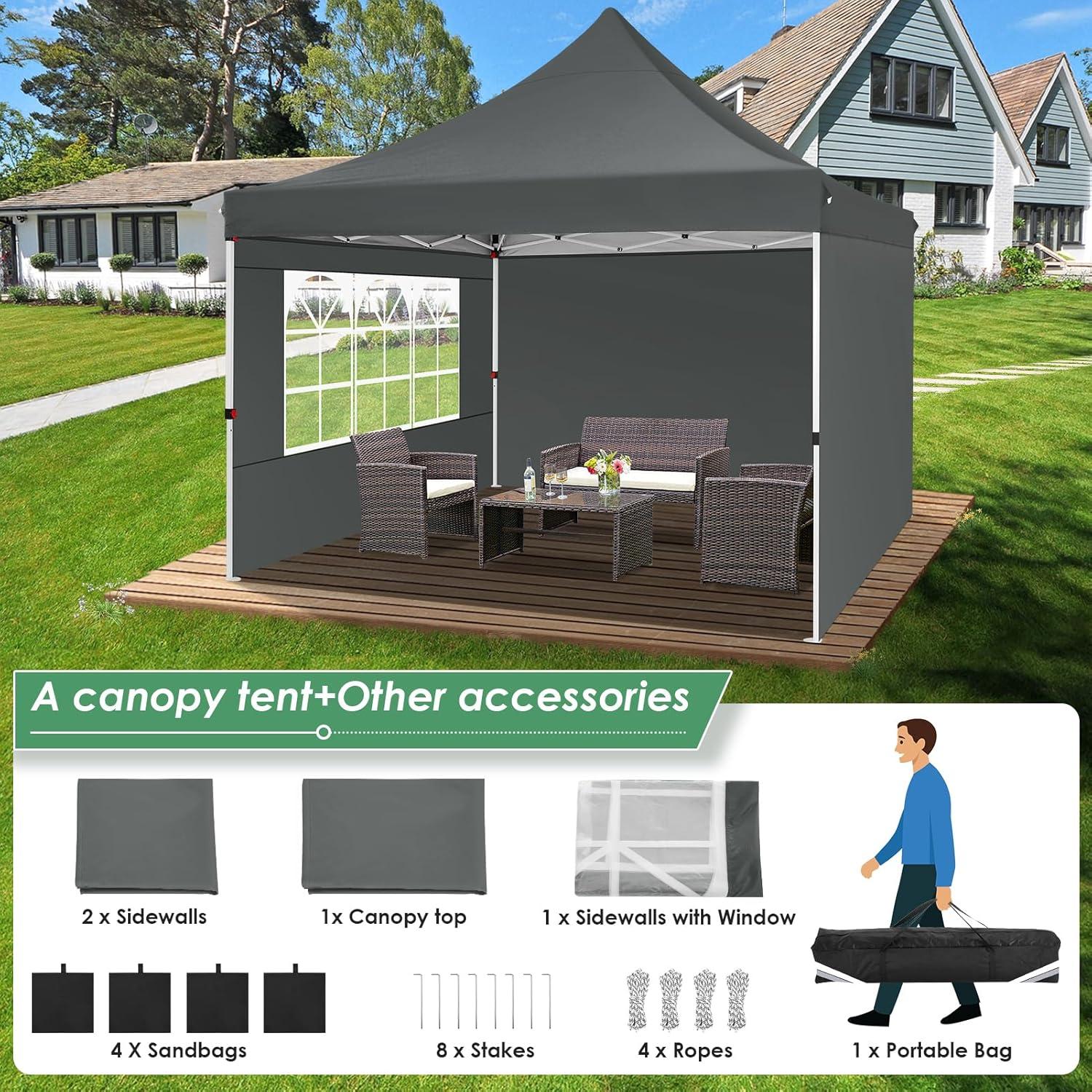 image:imageCOBIZI Canopy Tent 10x30 Pop Up Canopy with 8 Removable Sidewalls Party Tents for Parties Wedding Patio Commercial Waterproof and UV50 Ez Outdoor Instant Gazebo with Roller Bag amp 4 SandbagsWhiteGray