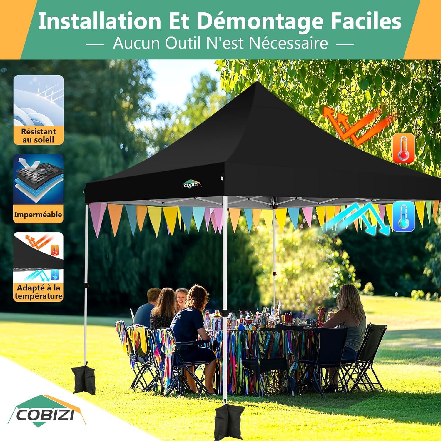 image:imageCOBIZI Canopy Tent 10x30 Pop Up Canopy with 8 Removable Sidewalls Party Tents for Parties Wedding Patio Commercial Waterproof and UV50 Ez Outdoor Instant Gazebo with Roller Bag amp 4 SandbagsWhiteBlack