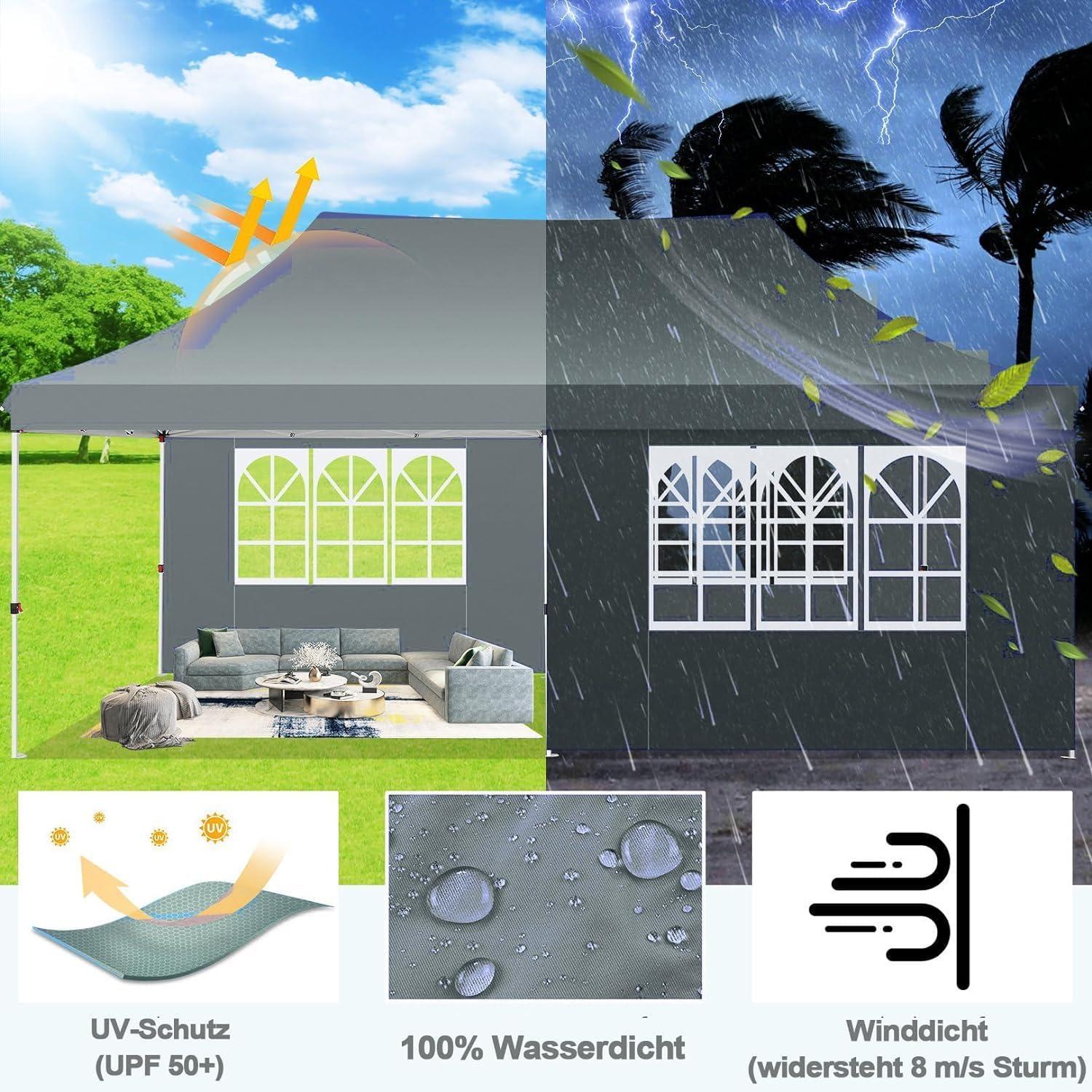 image:imageCOBIZI Canopy Tent 10x30 Pop Up Canopy with 8 Removable Sidewalls Party Tents for Parties Wedding Patio Commercial Waterproof and UV50 Ez Outdoor Instant Gazebo with Roller Bag amp 4 SandbagsWhiteGray