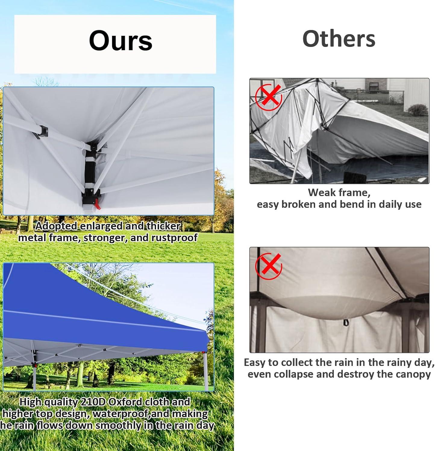 image:imageCOBIZI Canopy Tent 10x30 Pop Up Canopy with 8 Removable Sidewalls Party Tents for Parties Wedding Patio Commercial Waterproof and UV50 Ez Outdoor Instant Gazebo with Roller Bag amp 4 SandbagsWhiteBlue