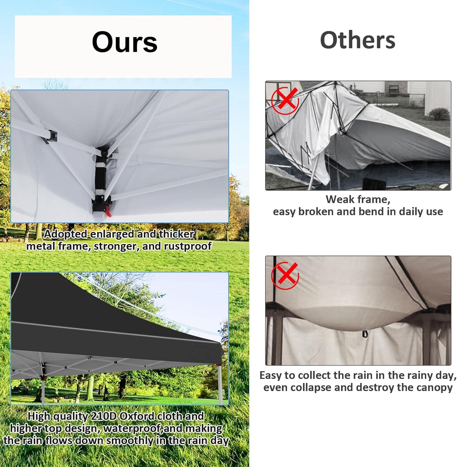 image:imageCOBIZI Canopy Tent 10x30 Pop Up Canopy with 8 Removable Sidewalls Party Tents for Parties Wedding Patio Commercial Waterproof and UV50 Ez Outdoor Instant Gazebo with Roller Bag amp 4 SandbagsWhiteBlack