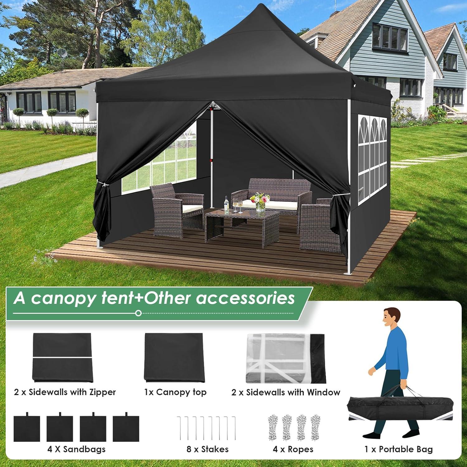 image:imageCOBIZI Canopy Tent 10x30 Pop Up Canopy with 8 Removable Sidewalls Party Tents for Parties Wedding Patio Commercial Waterproof and UV50 Ez Outdoor Instant Gazebo with Roller Bag amp 4 SandbagsWhiteBlack