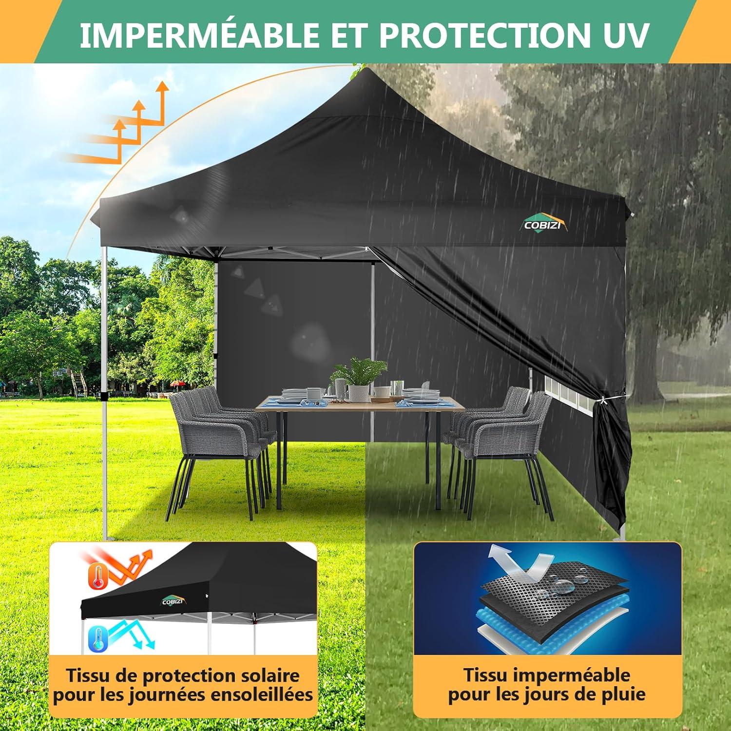image:imageCOBIZI Canopy Tent 10x30 Pop Up Canopy with 8 Removable Sidewalls Party Tents for Parties Wedding Patio Commercial Waterproof and UV50 Ez Outdoor Instant Gazebo with Roller Bag amp 4 SandbagsWhiteBlack