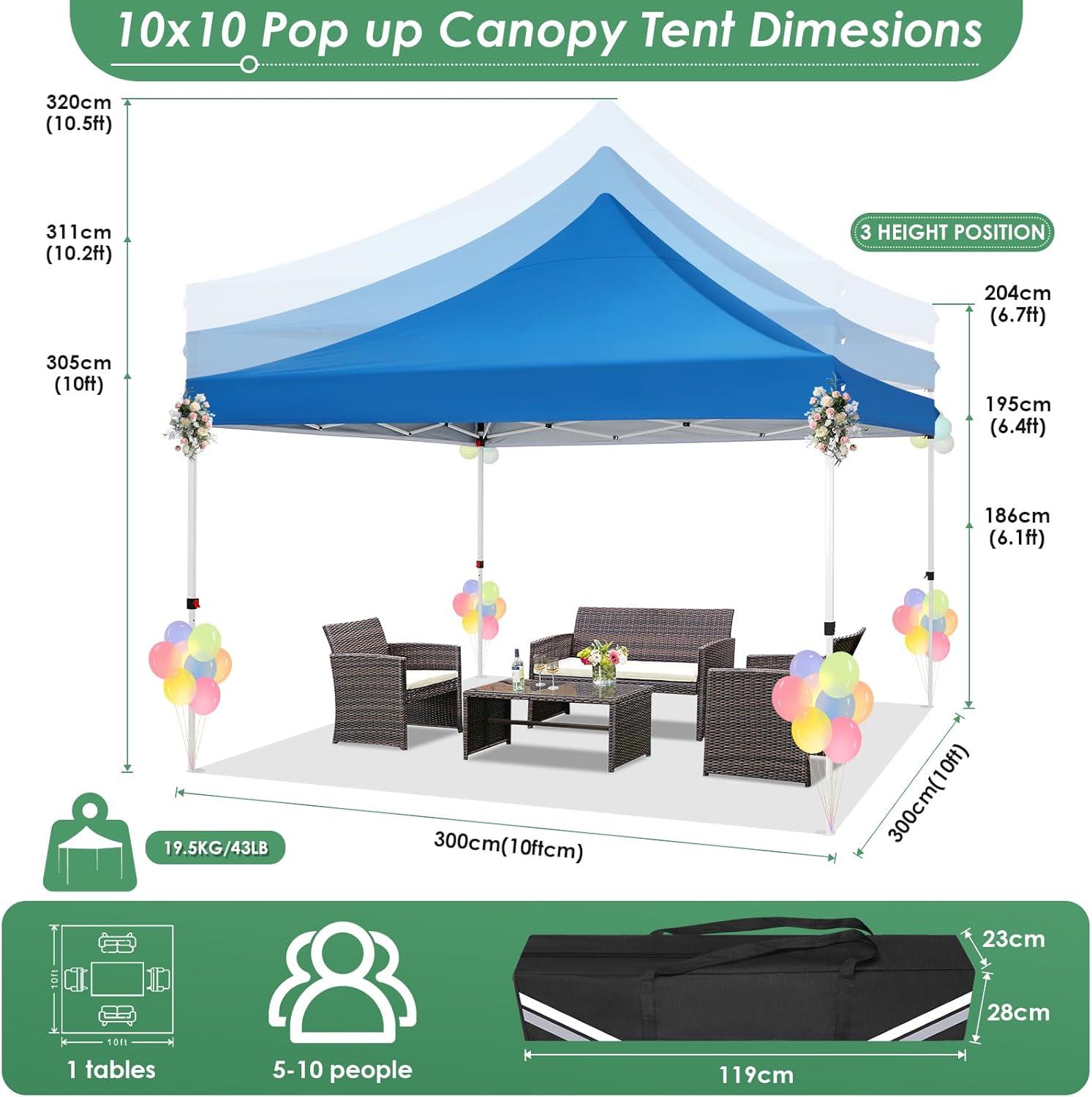 image:imageCOBIZI Canopy Tent 10x30 Pop Up Canopy with 8 Removable Sidewalls Party Tents for Parties Wedding Patio Commercial Waterproof and UV50 Ez Outdoor Instant Gazebo with Roller Bag amp 4 SandbagsWhiteBlue