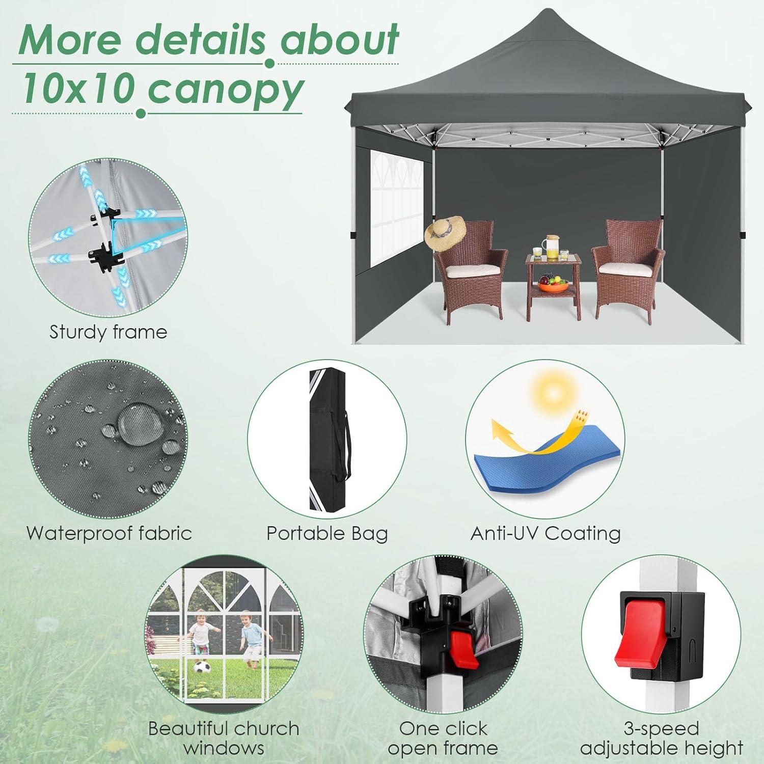 image:imageCOBIZI Canopy Tent 10x30 Pop Up Canopy with 8 Removable Sidewalls Party Tents for Parties Wedding Patio Commercial Waterproof and UV50 Ez Outdoor Instant Gazebo with Roller Bag amp 4 SandbagsWhiteBlack