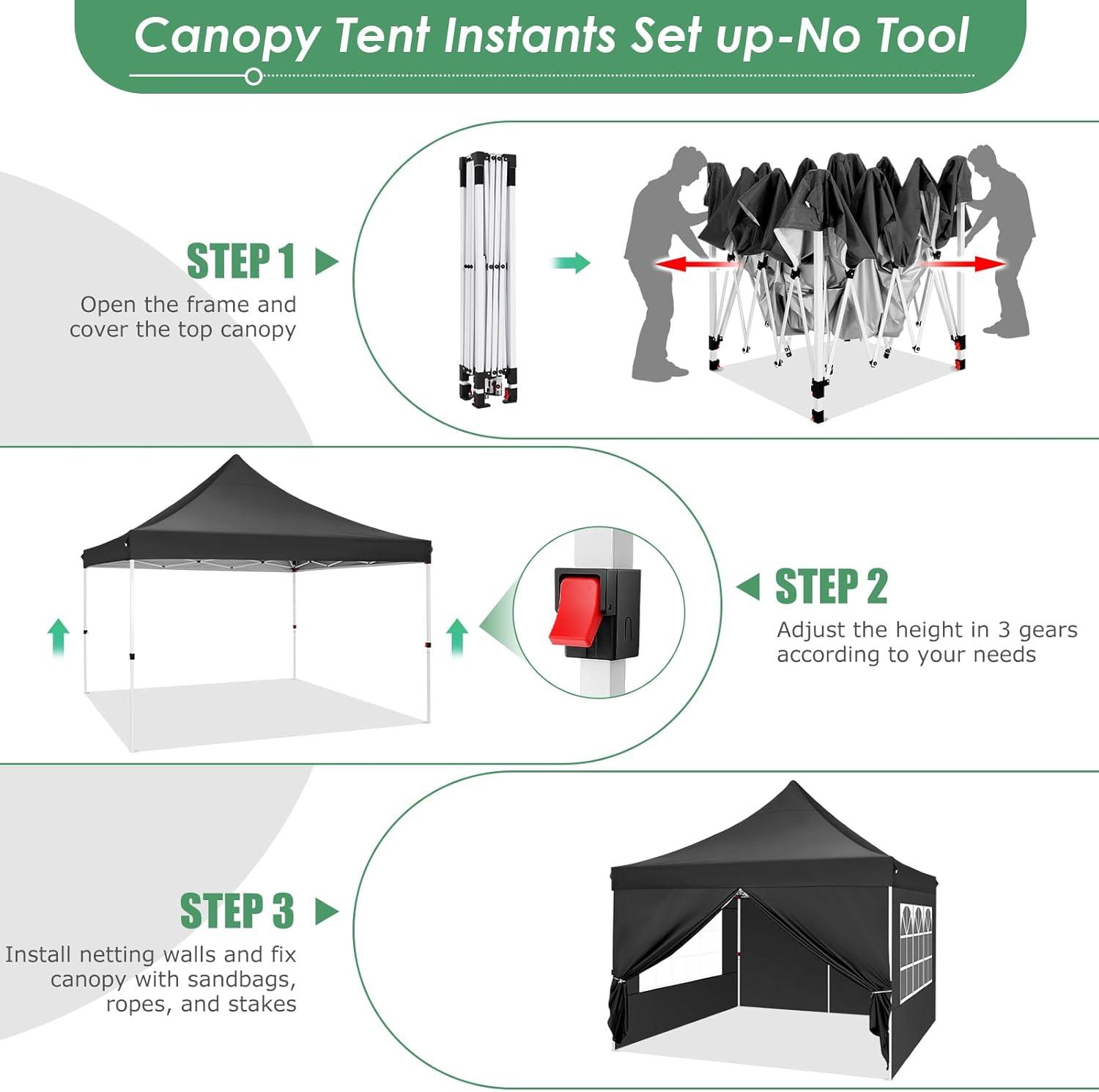 image:imageCOBIZI Canopy Tent 10x30 Pop Up Canopy with 8 Removable Sidewalls Party Tents for Parties Wedding Patio Commercial Waterproof and UV50 Ez Outdoor Instant Gazebo with Roller Bag amp 4 SandbagsWhiteBlack