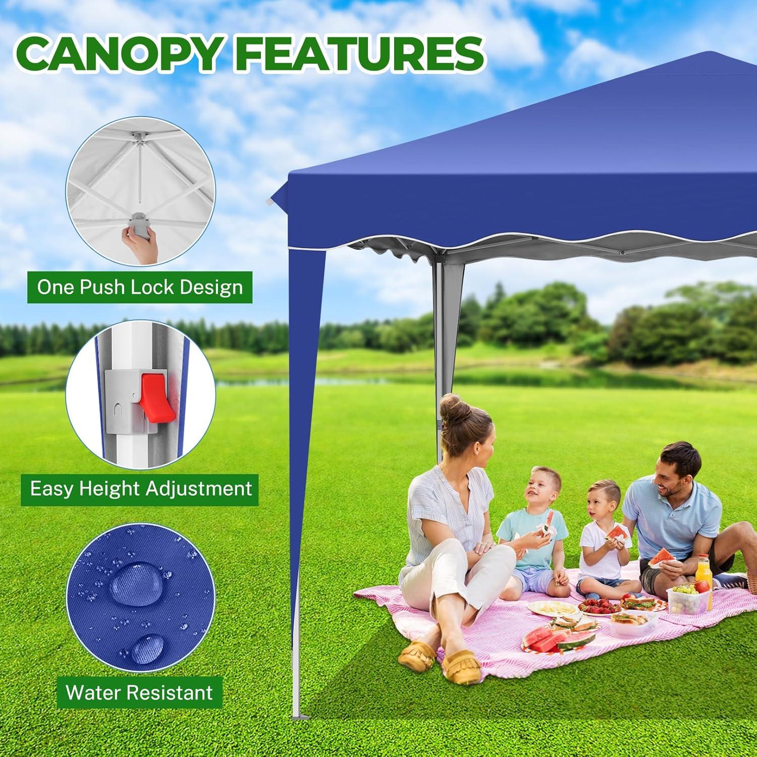 image:imageCOBIZI Canopy Tent 10x30 Pop Up Canopy with 8 Removable Sidewalls Party Tents for Parties Wedding Patio Commercial Waterproof and UV50 Ez Outdoor Instant Gazebo with Roller Bag amp 4 SandbagsWhiteNavy Blue