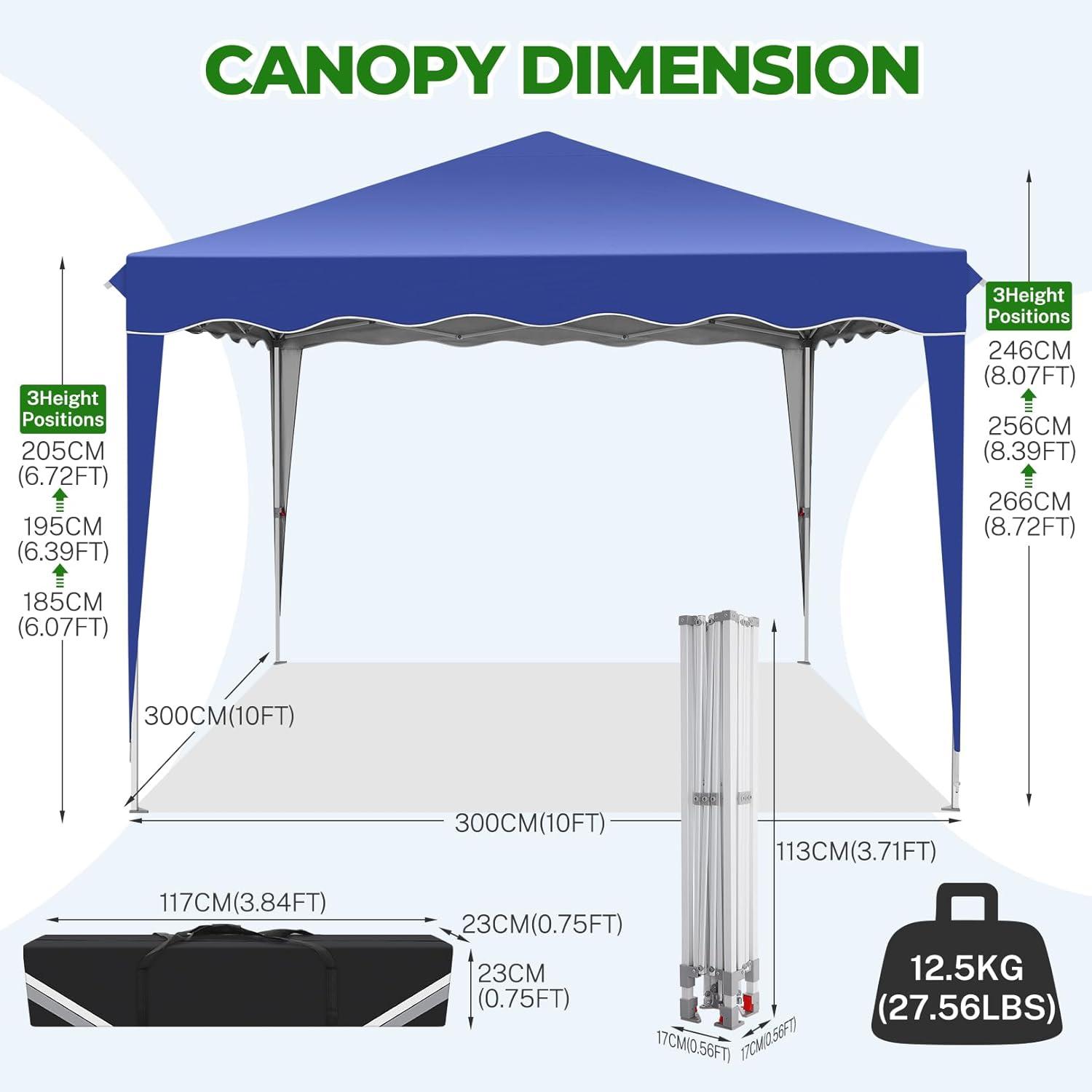 image:imageCOBIZI Canopy Tent 10x30 Pop Up Canopy with 8 Removable Sidewalls Party Tents for Parties Wedding Patio Commercial Waterproof and UV50 Ez Outdoor Instant Gazebo with Roller Bag amp 4 SandbagsWhiteNavy Blue