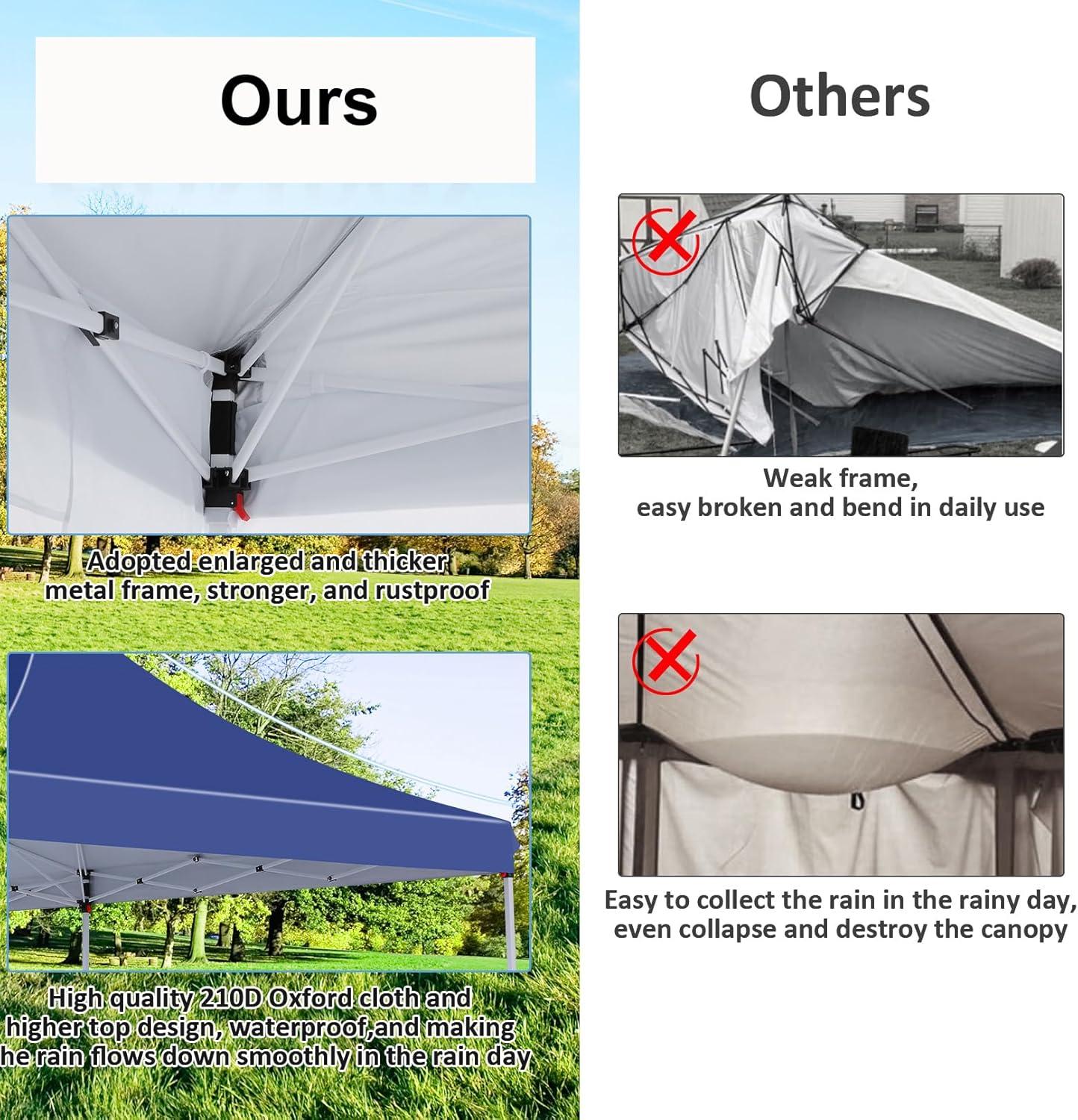 image:imageCOBIZI Canopy Tent 10x30 Pop Up Canopy with 8 Removable Sidewalls Party Tents for Parties Wedding Patio Commercial Waterproof and UV50 Ez Outdoor Instant Gazebo with Roller Bag amp 4 SandbagsWhiteNavy Blue