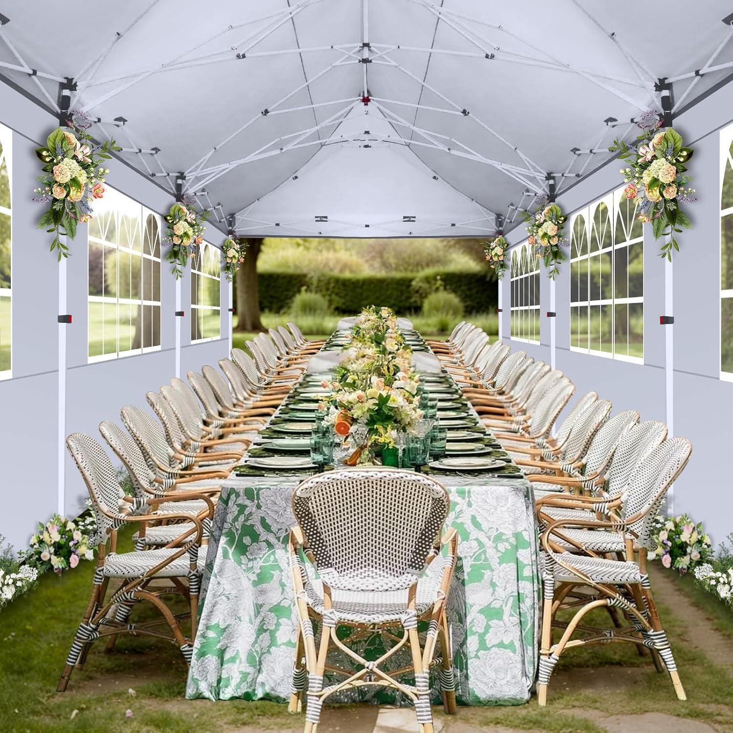 image:imageCOBIZI Canopy Tent 10x30 Pop Up Canopy with 8 Removable Sidewalls Party Tents for Parties Wedding Patio Commercial Waterproof and UV50 Ez Outdoor Instant Gazebo with Roller Bag amp 4 SandbagsWhiteWhite