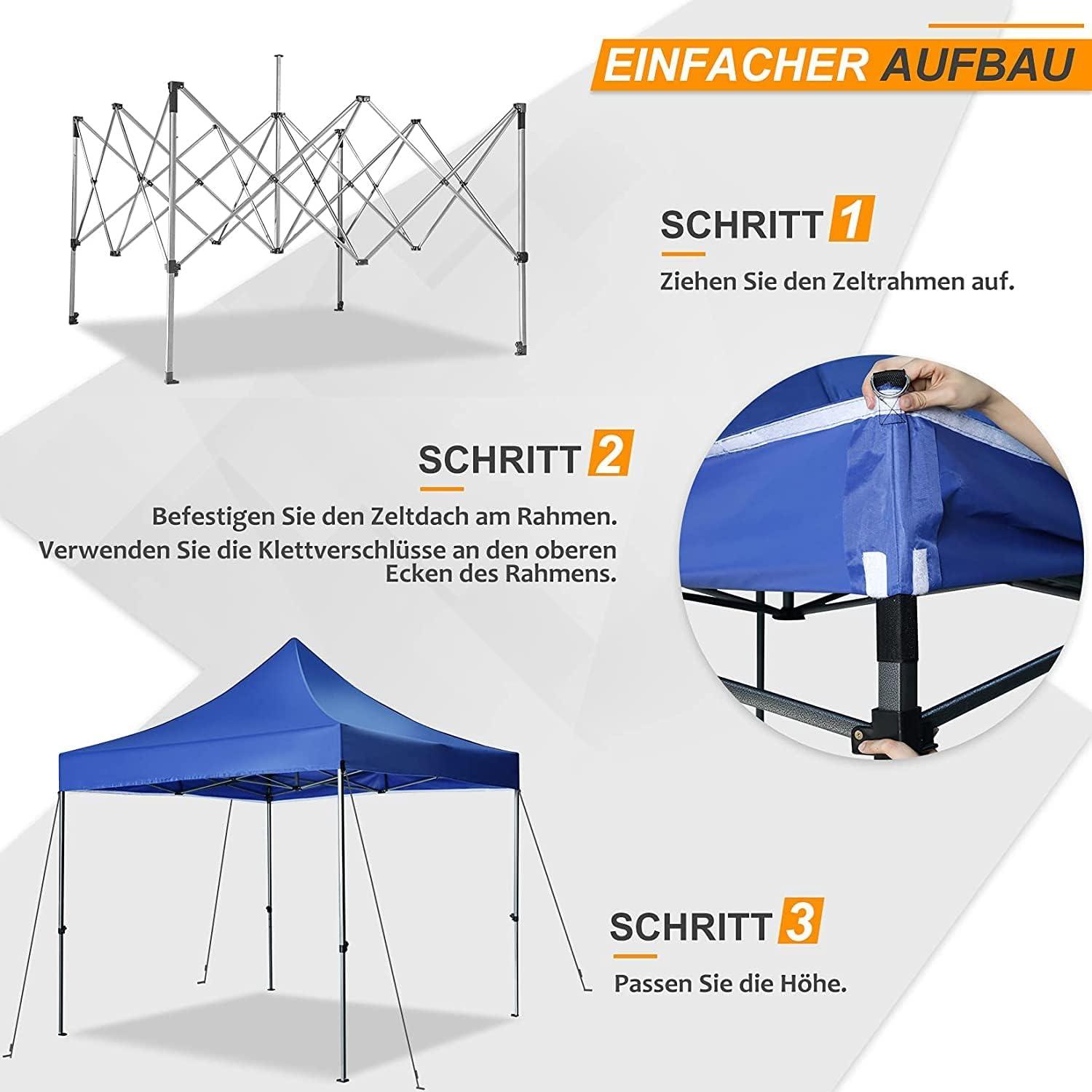 image:imageCOBIZI Ez Up Canopy Canopy Tent 10x10 Heavy Duty Pop Up Canopy with UPF 50 Waterproof Canopy Top for Commercial Business 3 Adjustable Heights with Sand Bags Stakes Ropes Blue Greenpearl