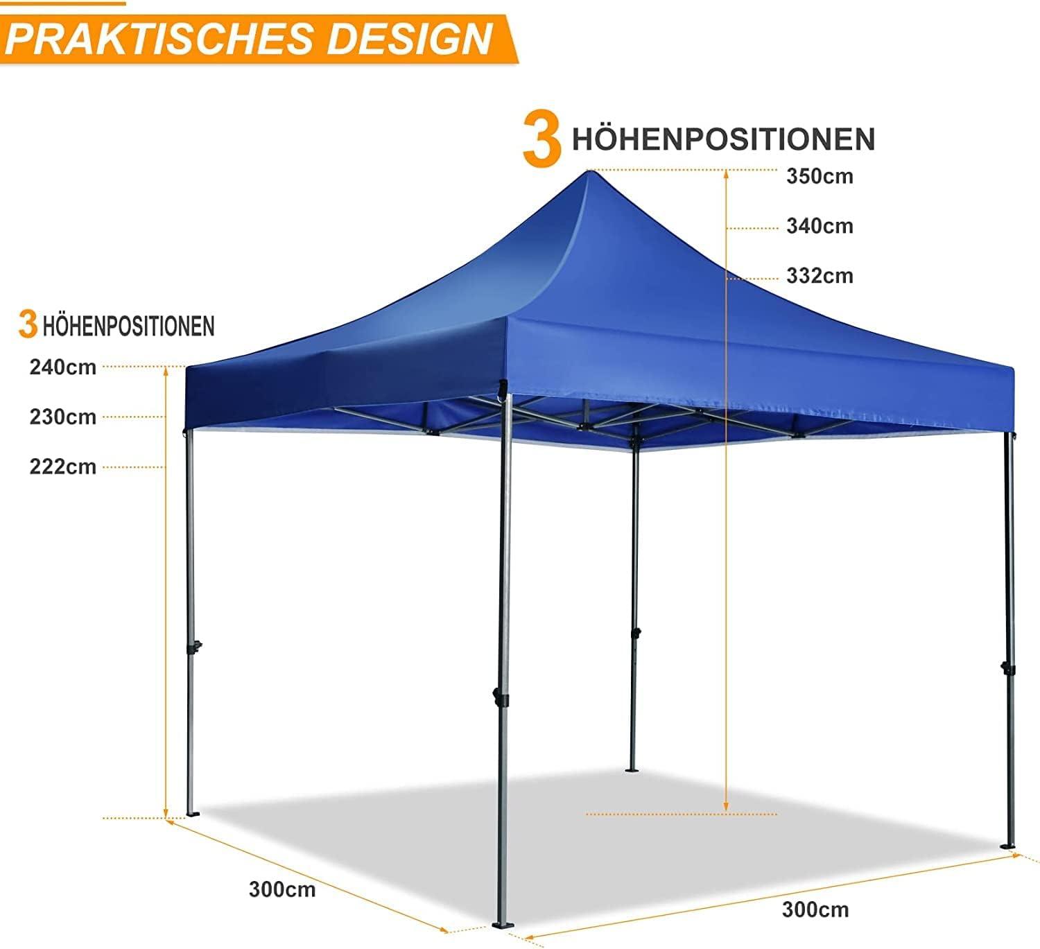 image:imageCOBIZI Ez Up Canopy Canopy Tent 10x10 Heavy Duty Pop Up Canopy with UPF 50 Waterproof Canopy Top for Commercial Business 3 Adjustable Heights with Sand Bags Stakes Ropes Blue Greenpearl