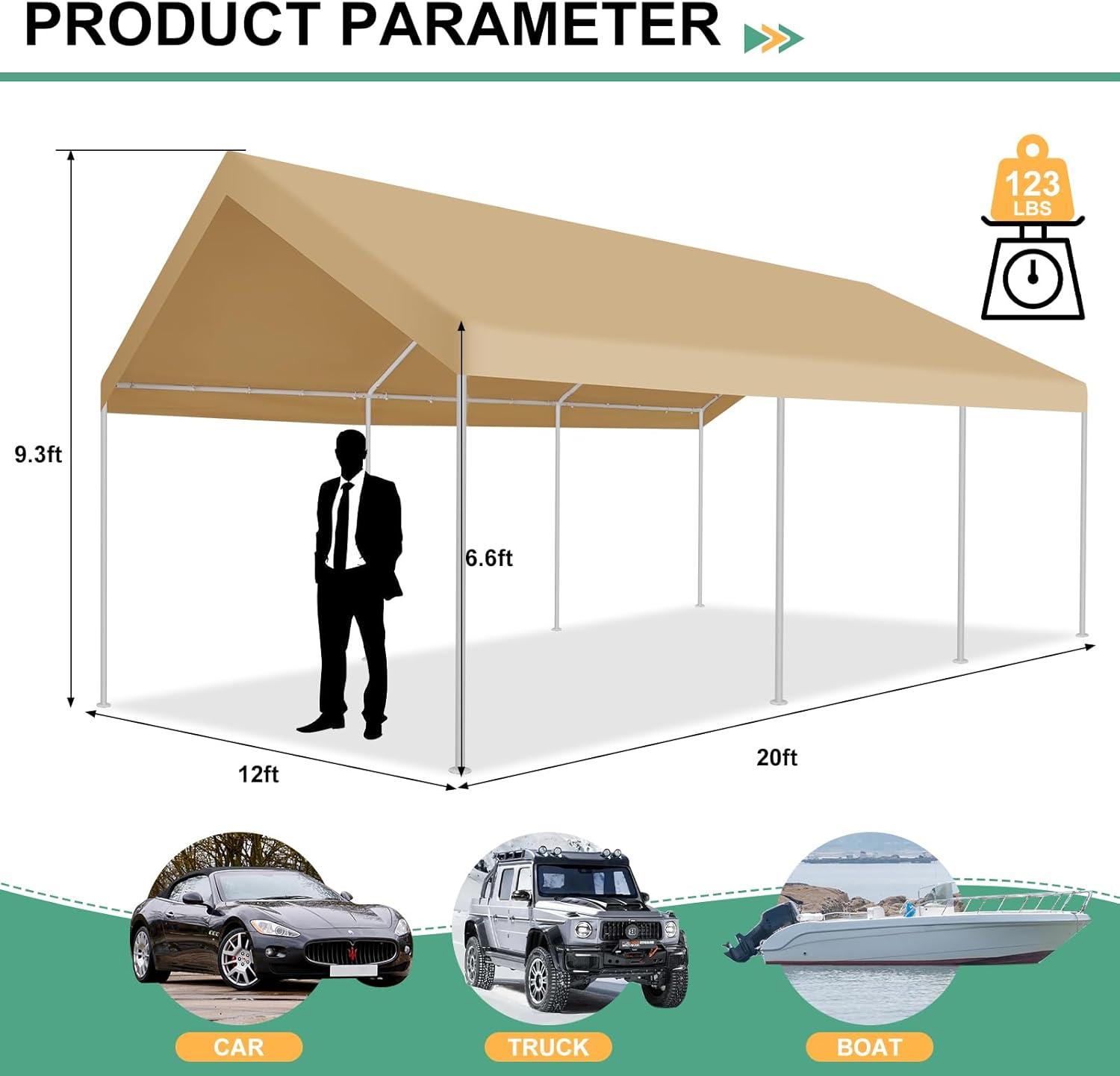 image:imageCOBIZI Ez Up Canopy Canopy Tent 10x10 Heavy Duty Pop Up Canopy with UPF 50 Waterproof Canopy Top for Commercial Business 3 Adjustable Heights with Sand Bags Stakes Ropes Blue GreenKhaki1