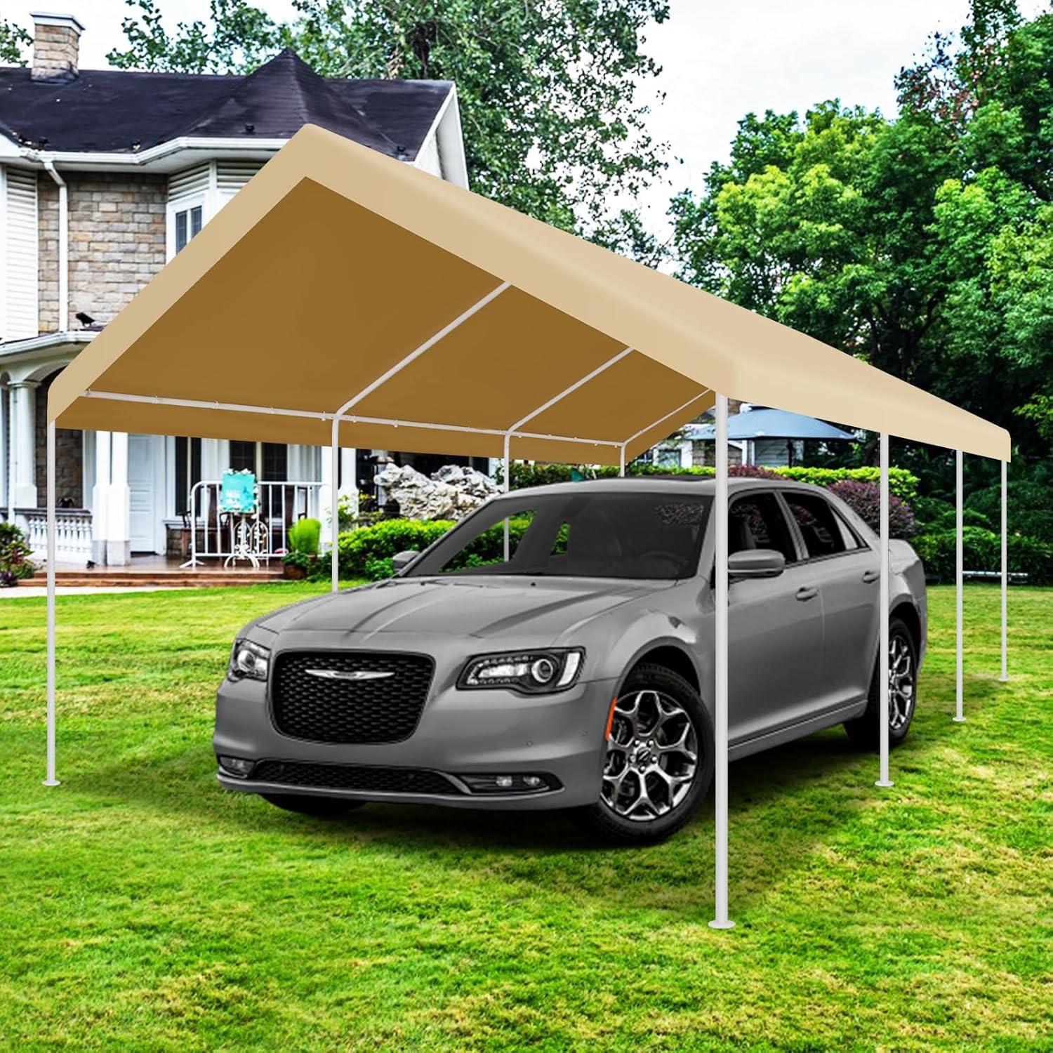 image:imageCOBIZI Ez Up Canopy Canopy Tent 10x10 Heavy Duty Pop Up Canopy with UPF 50 Waterproof Canopy Top for Commercial Business 3 Adjustable Heights with Sand Bags Stakes Ropes Blue GreenKhaki1