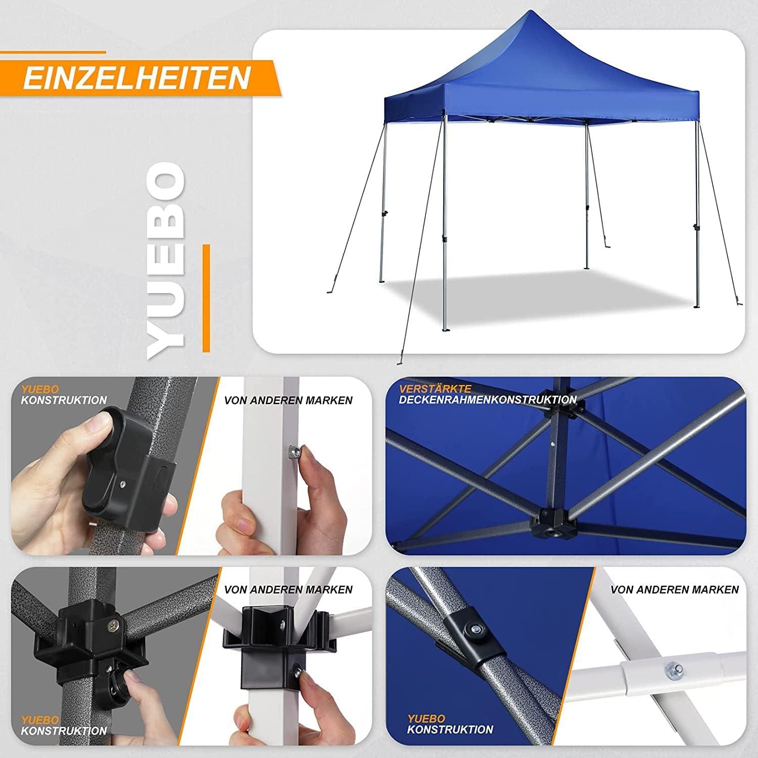 image:imageCOBIZI Ez Up Canopy Canopy Tent 10x10 Heavy Duty Pop Up Canopy with UPF 50 Waterproof Canopy Top for Commercial Business 3 Adjustable Heights with Sand Bags Stakes Ropes Blue Greenpearl