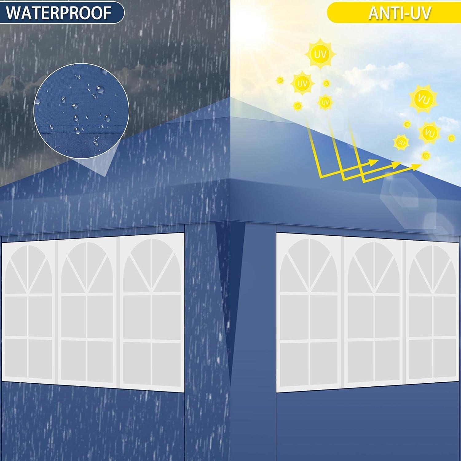 image:imageCOBIZI Ez Up Canopy Canopy Tent 10x10 Heavy Duty Pop Up Canopy with UPF 50 Waterproof Canopy Top for Commercial Business 3 Adjustable Heights with Sand Bags Stakes Ropes Blue GreenBlue