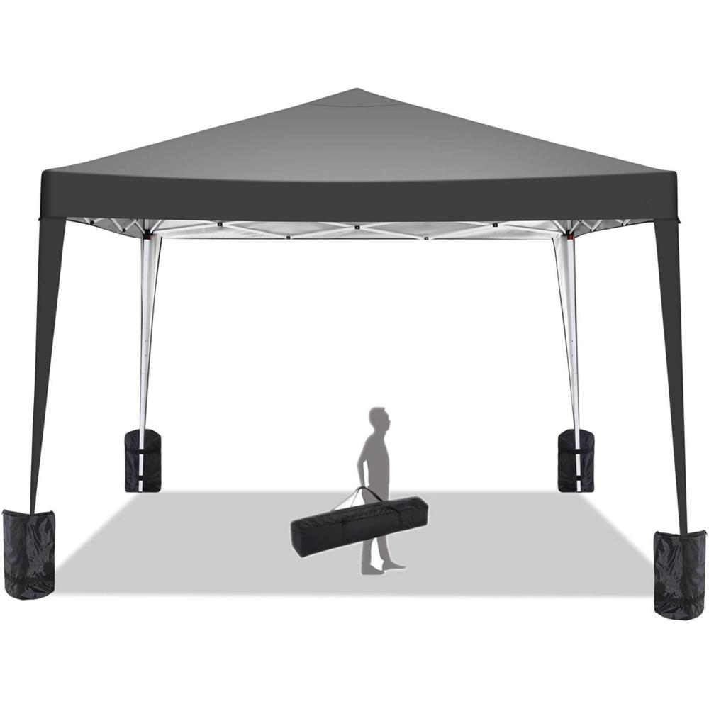 image:imageCOBIZI Ez Up Canopy Canopy Tent 10x10 Heavy Duty Pop Up Canopy with UPF 50 Waterproof Canopy Top for Commercial Business 3 Adjustable Heights with Sand Bags Stakes Ropes Blue GreenBlack