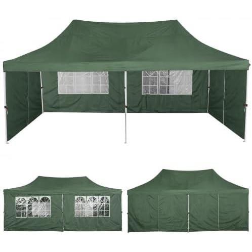 image:imageCOBIZI Ez Up Canopy Canopy Tent 10x10 Heavy Duty Pop Up Canopy with UPF 50 Waterproof Canopy Top for Commercial Business 3 Adjustable Heights with Sand Bags Stakes Ropes Blue GreenGreen