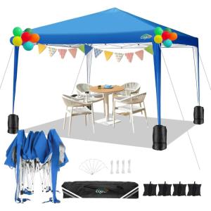 image:imageCOBIZI 10x10 Pop Up Canopy Tent with 4 Sidewalls Easy Set up Canopy 10x10 Waterproof Commercial Outdoor Gazebo Portable Shelter Instant Tents for PartiesBackyardFlea MarketCarrying Bag1Navy BlueBlue