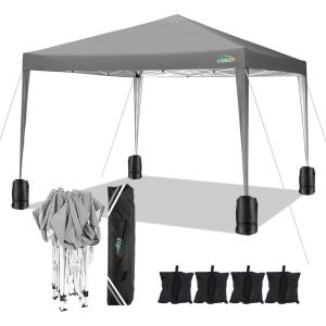 image:imageCOBIZI 10x10 Pop Up Canopy Tent with 4 Sidewalls Easy Set up Canopy 10x10 Waterproof Commercial Outdoor Gazebo Portable Shelter Instant Tents for PartiesBackyardFlea MarketCarrying Bag1Navy BlueGray
