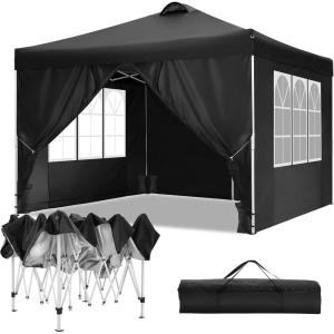 image:imageCOBIZI 10x10 Pop Up Canopy Tent with 4 Sidewalls UPF 50Waterproof Outdoor Canopy with Air Vent Instant Portable Camping Canopies Gazebo for Commercial Sun Shade Party 4 SandbagsWhitePigeon White
