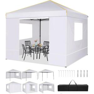 image:imageCOBIZI 10x20 Pop Up Canopy with 6 Sidewall Commercial Canopy UPF 50 Waterproof Outdoor Gazebo with Carry Bag Tents for Parties with Upgrade Frame 3 Height Adjustable BlackWhite1 year warranty
