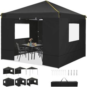 image:imageCOBIZI 10x20 Pop Up Canopy with 6 Sidewall Commercial Canopy UPF 50 Waterproof Outdoor Gazebo with Carry Bag Tents for Parties with Upgrade Frame 3 Height Adjustable BlackBlack1 year warranty