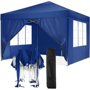 image:imageCOBIZI Canopy 10x10 Pop Up Canopy Tent with 4 Sidewalls Party Tents for Parties Weddings Backyard Waterproof Canopy Outdoor Commercial Canopy Event Tent with Stakes Ropes Navy Blue